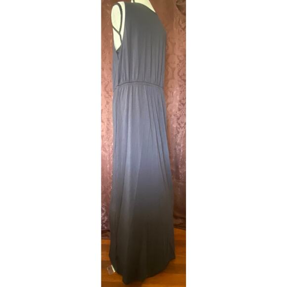 Garnet Hill, Navy Blue Side-Button Knit Maxi Dress, size Large New! - Picture 5 of 11